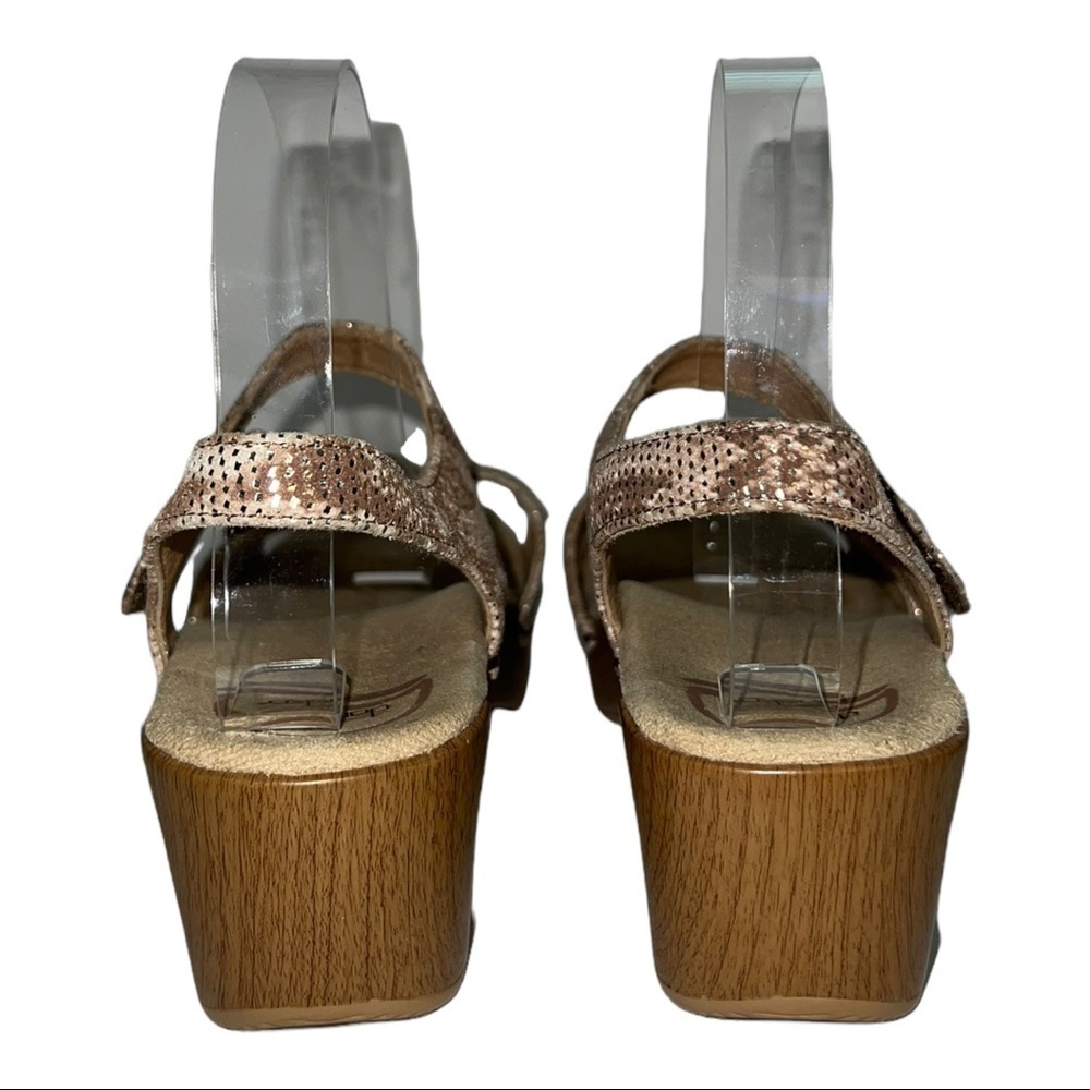 Dansko Sonnet Tan Snakeskin Leather Sandals - Picture 8 of 12